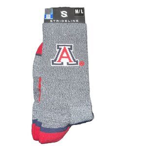 ARIZONA WILDCATS PAIR SOCKS-MEDIUM/LARGE-STRIDELINE-NEW-NCAA